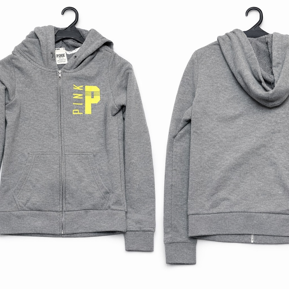 Victoria’s Secret PINK Gray Zip-Up Hoodie Jacket XS Athleisure Lounge
